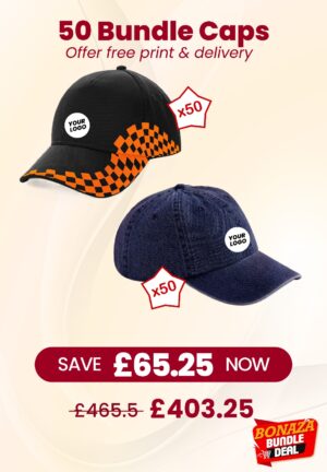 50 Bundle Caps offer -free print + delivery