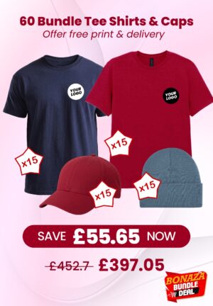 60 Bundle Tee Shirts & Caps Offer free print & delivery